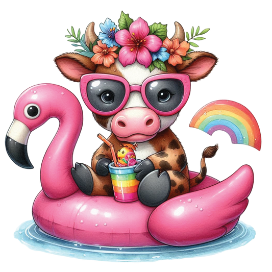 Highland Cow on Pink Float...