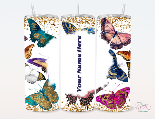 Butterfly Personalized 20 oz Skinny Tumbler