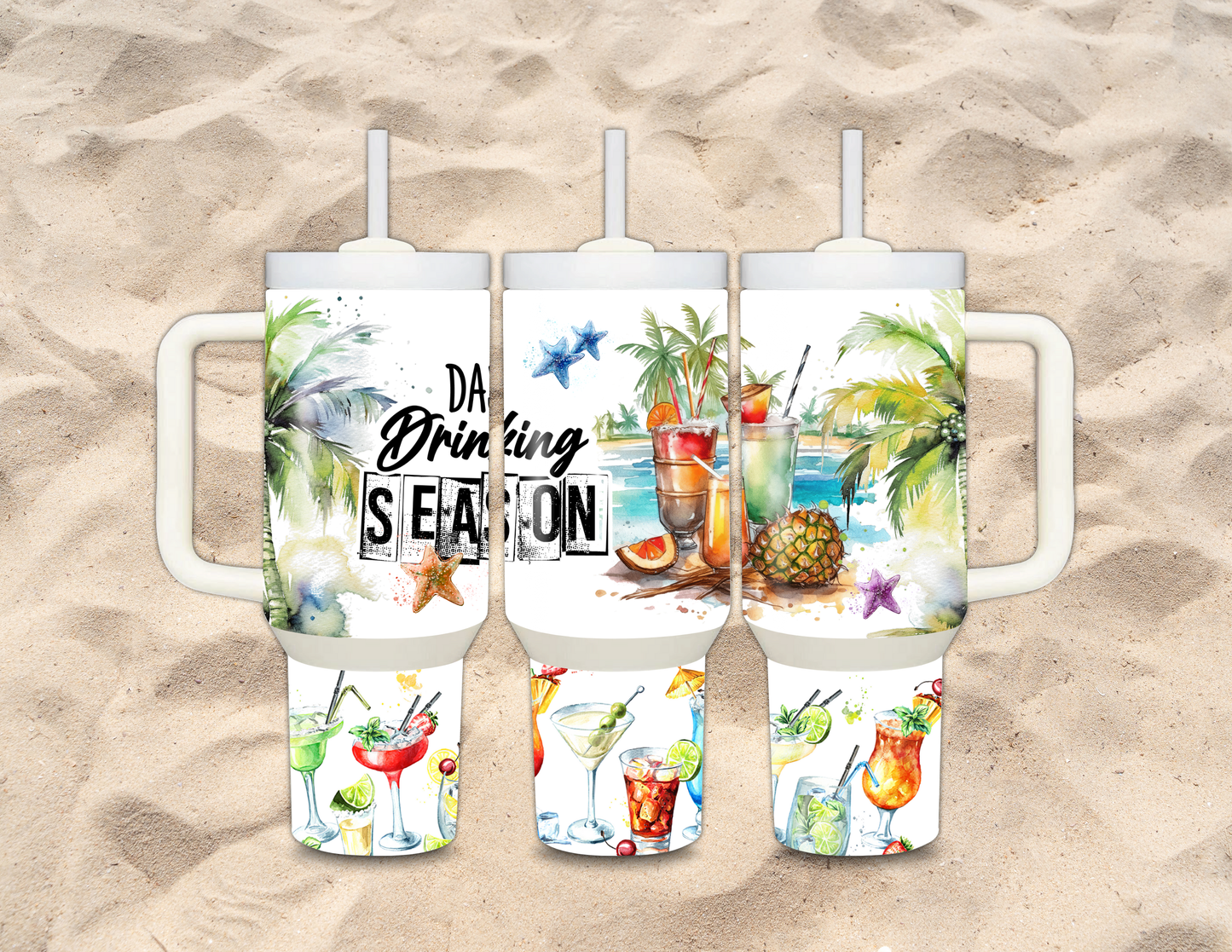 Day Drinking Season 40 oz Tumbler with Handle