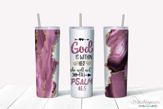 God is Within Her 20 oz Skinny Tumbler