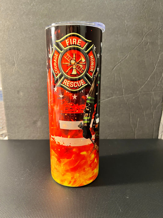 Firefighter Stainless steel 20 oz Skinny Tumbler