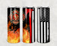 Firefighter flag 20 oz Skinny Tumbler