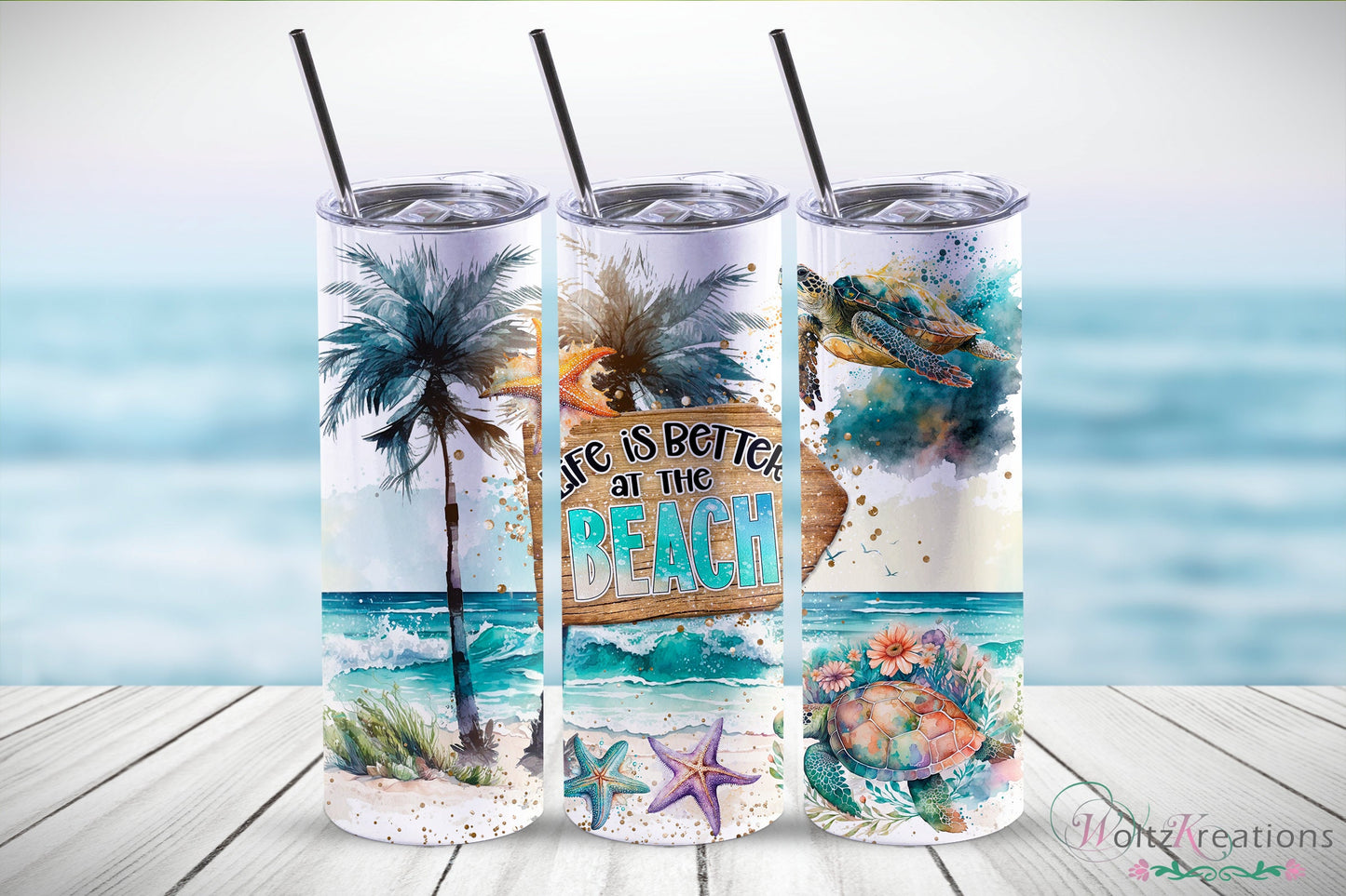 Life is Better at the Beach 20 oz Skinny Tumbler