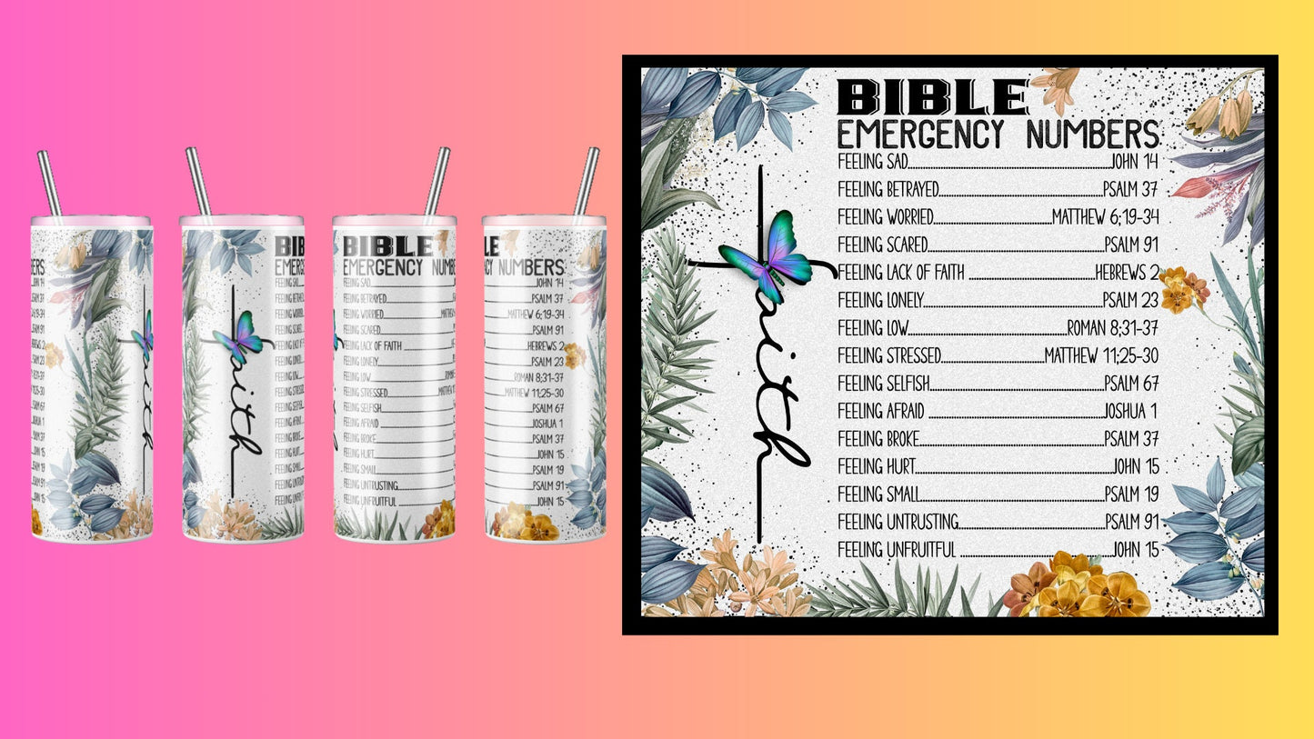 Bible Emergency Numbers 20 oz Tumbler